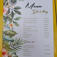Menu (drinks) at Ann Yen Vegetarian Garden Grill in Hanoi