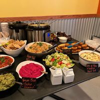 Party catering, including cashew beet hummus, vegan Thai peanut noodles, homemade salsa, homemade guac.... at Southernmost Pint Brewpub - Blast Beer Company Brewery in Key West
