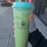 Honeydew milk tea (no creamer, add soy milk) at Amberlulu Bubble Tea and Desserts in Appleton