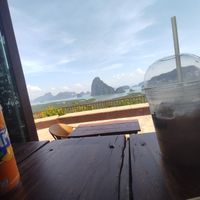 Frozen almond latte at Bay View Cafe in Phang Nga