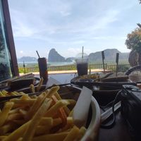 Didn't realise our sandwiches came with fries! at Bay View Cafe in Phang Nga