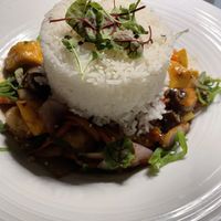 Stir fried tofu and rice  at 'Umalu in Lahaina