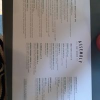 Menu as of 27th Jan 2024 at Assembly Bar + Kitchen in Leeds