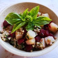 Kohlrabi, Beetroot, Buckwheat, Agrodolce at Coogee Common in Coogee