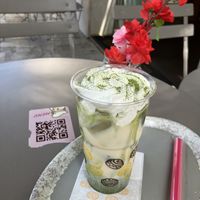 Iced Matcha Latte with creamm  at Mr Cinnamon in Caserta