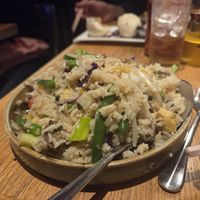 V egg and sausage fried rice at Spicy Moon - Chelsea in New York City