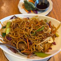 low mein lunch special and veggie dumplings (lunch special) at Spicy Moon - Chelsea in New York City
