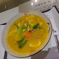 Noodles in pumpkin soup at Zi Yuay Tsian Shir - Day Moon Zen Food in Tainan