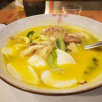 Pumpkin noodle soup at Zi Yuay Tsian Shir - Day Moon Zen Food in Tainan