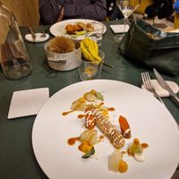 Carota cotta nel tè nero, panata e con maio veg at Collegio Culinario in Lucca