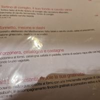 Menu at Collegio Culinario in Lucca