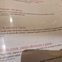 Menu at Collegio Culinario in Lucca