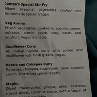 Vegetable menu   at Jampa's Spirit of Tibet in Nambour