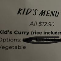 Kids menu   at Jampa's Spirit of Tibet in Nambour