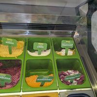 Different vegan options (a few extra like caramel were in the back) at Antiu Xixona - Costa Teguise in Lanzarote