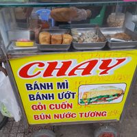 Stall with menu at Chay Bánh Mi in Ho Chi Minh City