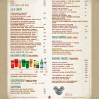 Menu as of Oct 2024 at Disneyland - Colonel Hathi's Outpost in Chessy