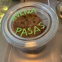 Vegan oat and raisins cookie at Trava in Madrid