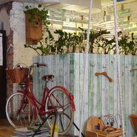 Interesting deco inside at Cafe Ukrop II in St Petersburg