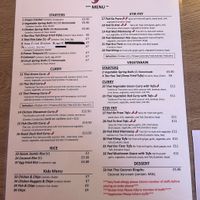Menu (Vegan alternatives on request)   at Hot Thai Hazel Grove in Stockport