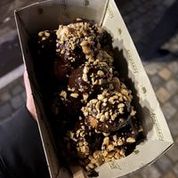 Dark chocolate with salty peanuts  at Lokmakos in Larnaca