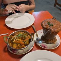 Veggie paneer (no cheese) on the left  at Bombay Restaurant in Koh Lipe