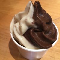 Mixed chocolae and vanilla brown rice soft serve 400¥ at Osawa Japan - Shinjuku in Tokyo