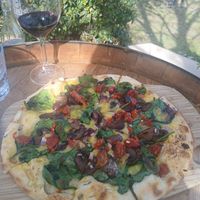 Vegan pizza at Beach Road Winery & Restaurant in Mclaren Vale