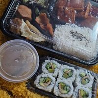 Takeaway bento box and rolls at Nara  in Southampton