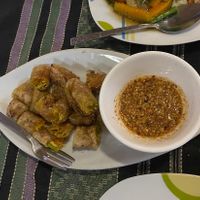 Fried spring rolls (ask without eggs)  at Vita Restaurant in Muang Ngoy