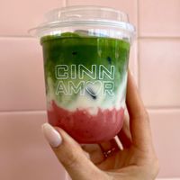 Strawberry Ceremonial Grade Matcha Latte! at CINNAMOR in Canggu
