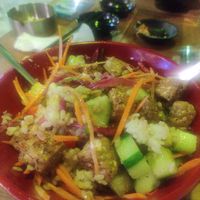 Tempeh poke bowl at Amed Pokebowl in Karangasem