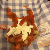 Vegan Strawberry Shortcake Waffle  at Whips Waffle Company in St Augustine