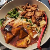 Biang biang noodles with tofu and eggplant #Veganuary at Chang an Noodle House in Hannover