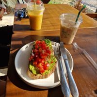 Avokado toast and iced coffee with plant milk at Bark Railay Krabi in Krabi