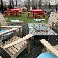 Outside dog-friendly patio area at Wells Roadside  in St Louis Park