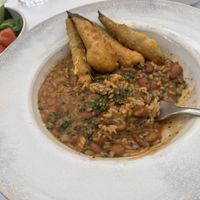 Tempura beans with rice   at Nem Carne Nem Peixe in Porto