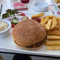 Vegan burger  at Mangas Restaurant in Ayia Napa