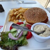 Vegan sides and hummus  at Mangas Restaurant in Ayia Napa