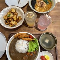 WW signature ramen, katsu curry rice, sweet masa cauliflower, yuzu drink, sakura drink  at Wholey Wonder Damai in Kuala Lumpur
