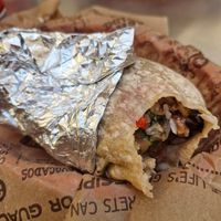 Sosfritas, black bean and rice burrito at Chipotle  in South West London