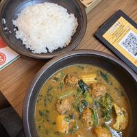 Vegan meatball curry with 150g rice and extra spinach (~$230)  at CoCo Ichibanya - Ximen Hanzhong Store in Taipei