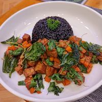 Stir fried basil with tempeh at The Planters in Ao Nang