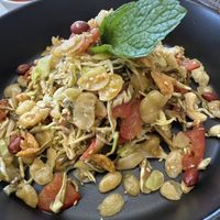 Tea leaf salad—really good if you like slightly bitter  at The Planters in Ao Nang
