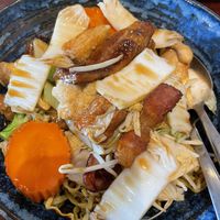 Yellow soft noodles with mushroom sauce 🤤🤤  at Au Lac Royal Vegan Cuisine in Dickson