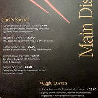 menu at Au Lac Royal Vegan Cuisine in Dickson