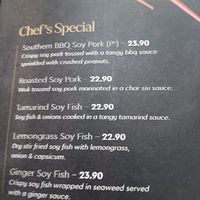 Menu at Au Lac Royal Vegan Cuisine in Dickson