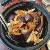 Eggplant claypot at Au Lac Royal Vegan Cuisine in Dickson