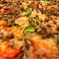 Vegemince VG pizzza at Caprinos Pizza in Newcastle Upon Tyne