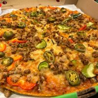 Vegemince VG pizzza at Caprinos Pizza in Newcastle Upon Tyne